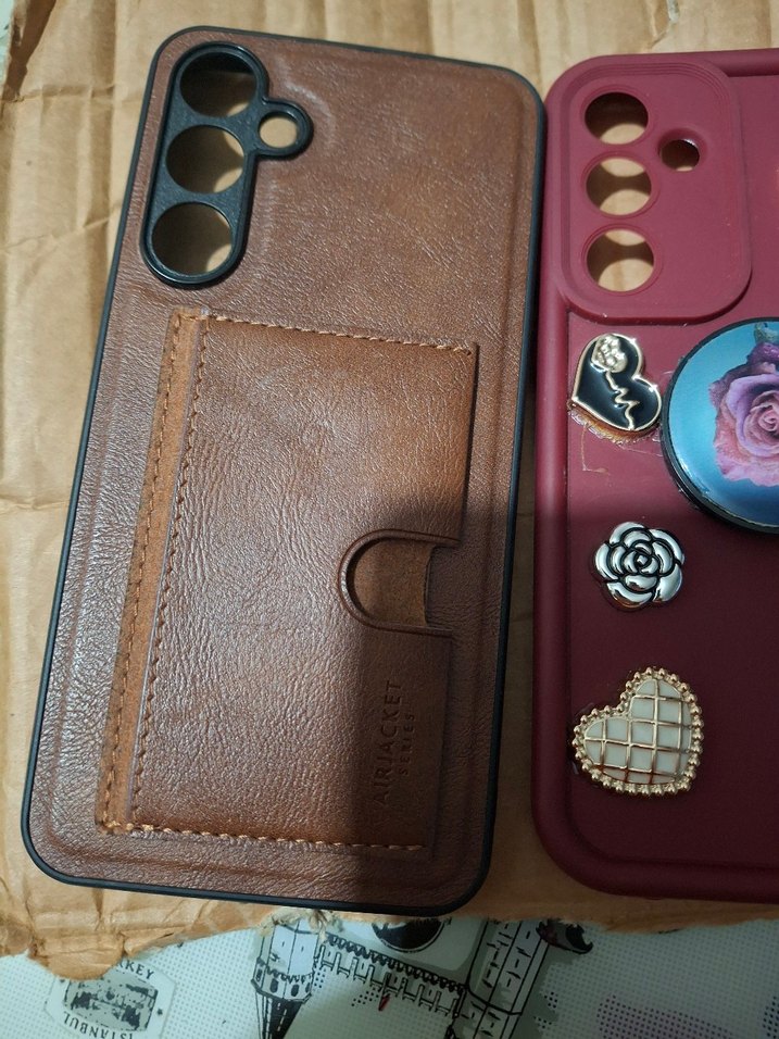 A 35 - Kahverengi Bohem Tarzı kartlıklık cepli  Telefon Kılıfı - Görsel 3