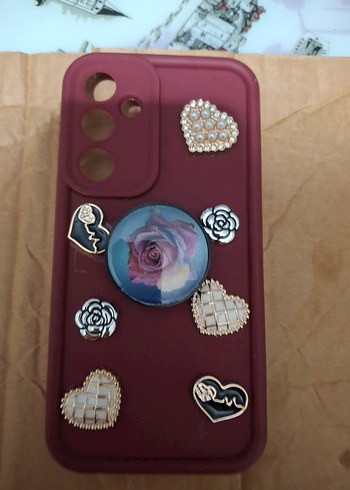 A 35 - Bordo Bohem Düğmeli Telefon Kılıfı - Görsel 3