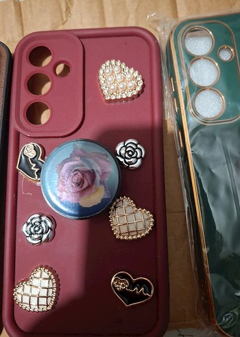 A 35 - Bordo Bohem Düğmeli Telefon Kılıfı - Görsel 2