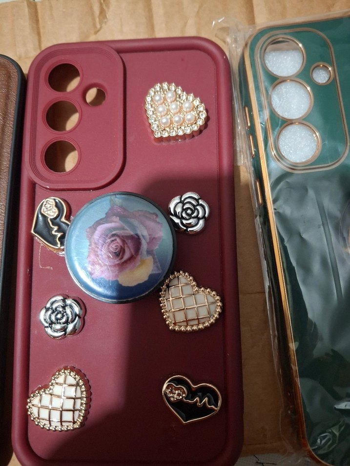 A 35 - Bordo Bohem Düğmeli Telefon Kılıfı - Görsel 2