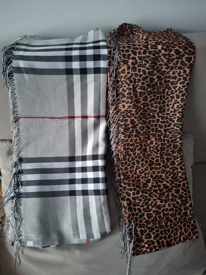 Kadın Gri Desenli Sokak Stili Şal - Görsel 3