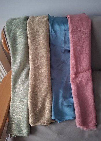 Kadın Pastel Renkli İpek Dokulu Şal - Görsel 2