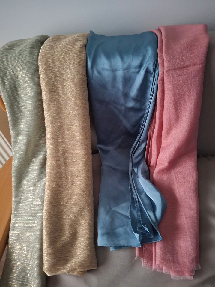 Kadın Pastel Renkli İpek Dokulu Şal - Görsel 5