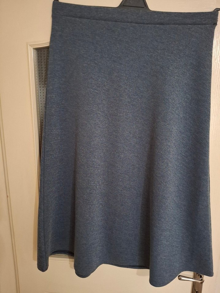 Mavi Rahat Kesim Midi Etek - Görsel 3