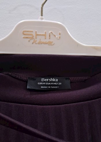 m Beden Bershka Marka Kadın Bordo Renk Piliseli Uzun Etek