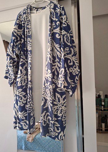 Mavi Uzun Bohem Kimono
