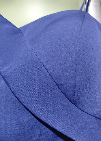 mavi,diz boyunda şık bir elbise - Görsel 4