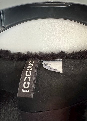 Siyah Kadın Kürk Detaylı Midi Ceket - Görsel 4