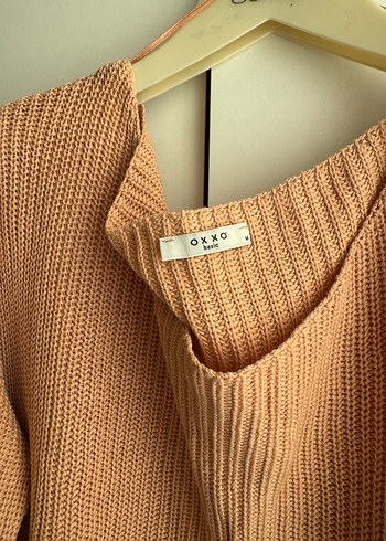 V Yaka Örgü Kadın Kazak - Görsel 2