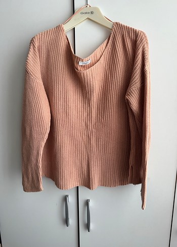 V Yaka Örgü Kadın Kazak - Görsel 4