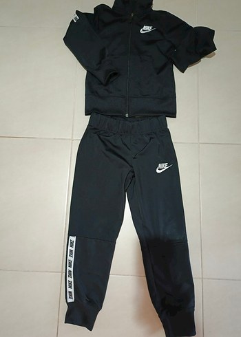 Nike Erkek Çocuk Siyah Fermuarlı Eşofman Takımı - Görsel 8