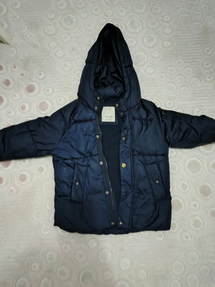 Zara Erkek Çocuk Lacivert Kapüşonlu Mont - Görsel 4