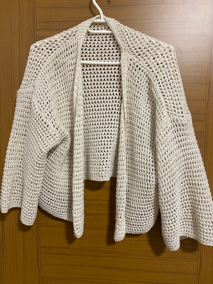 Bohem Midi Kadın Triko Hırka Beyaz - Görsel 3