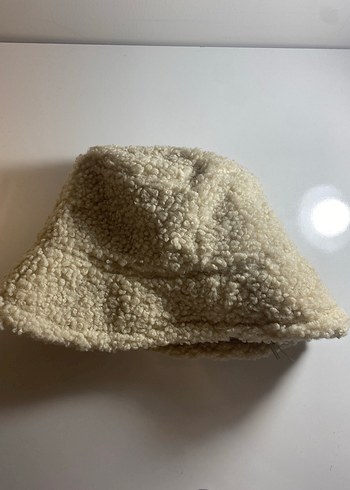 Bej Kadın Peluş Bucket Şapka - Görsel 3