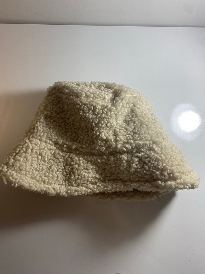 Bej Kadın Peluş Bucket Şapka - Görsel 3