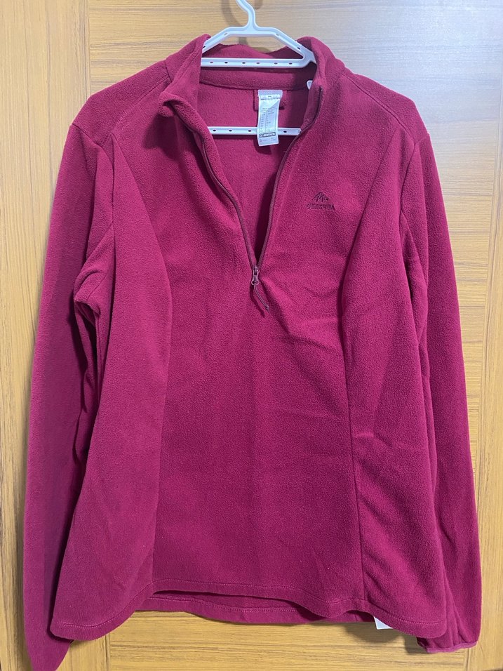 Bordo Fermuarlı Yüksek Yaka Kadın Sweatshirt - Görsel 2