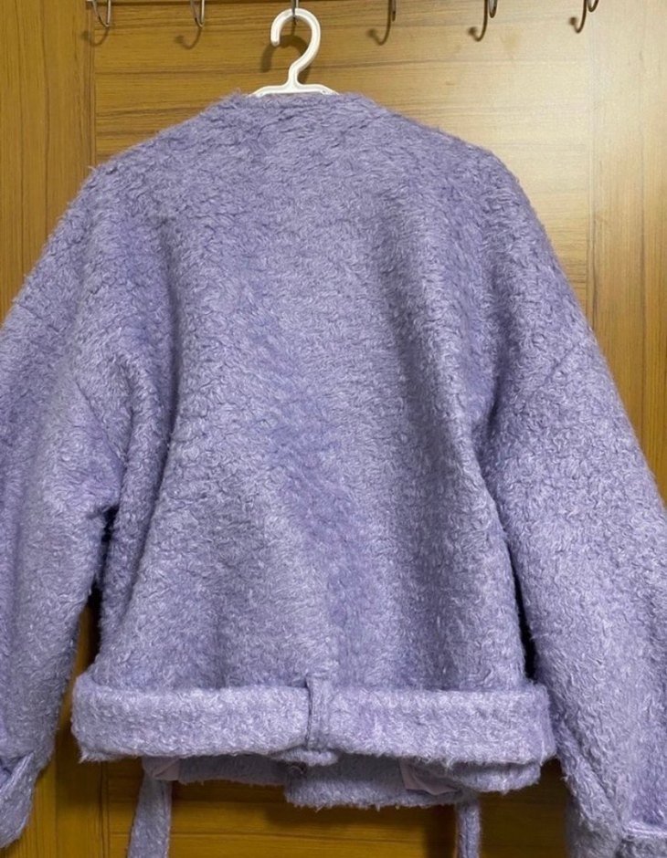 Peluş Mor Kadın Ceket - Görsel 2