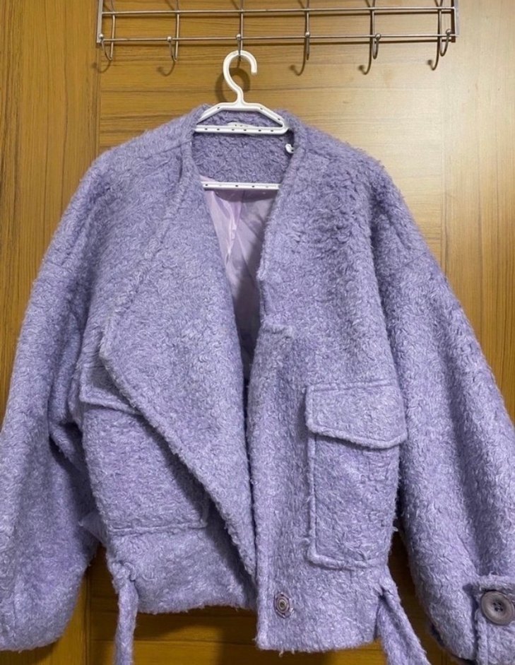 Peluş Mor Kadın Ceket - Görsel 3