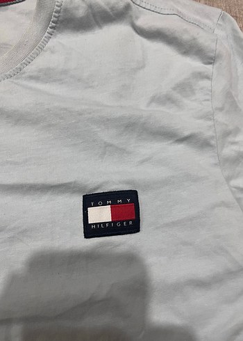 Bebek Mavisi Tommy Hilfiger Pamuklu Kısa Kollu Erkek Tişört - Görsel 2