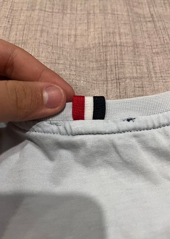 Bebek Mavisi Tommy Hilfiger Pamuklu Kısa Kollu Erkek Tişört - Görsel 5