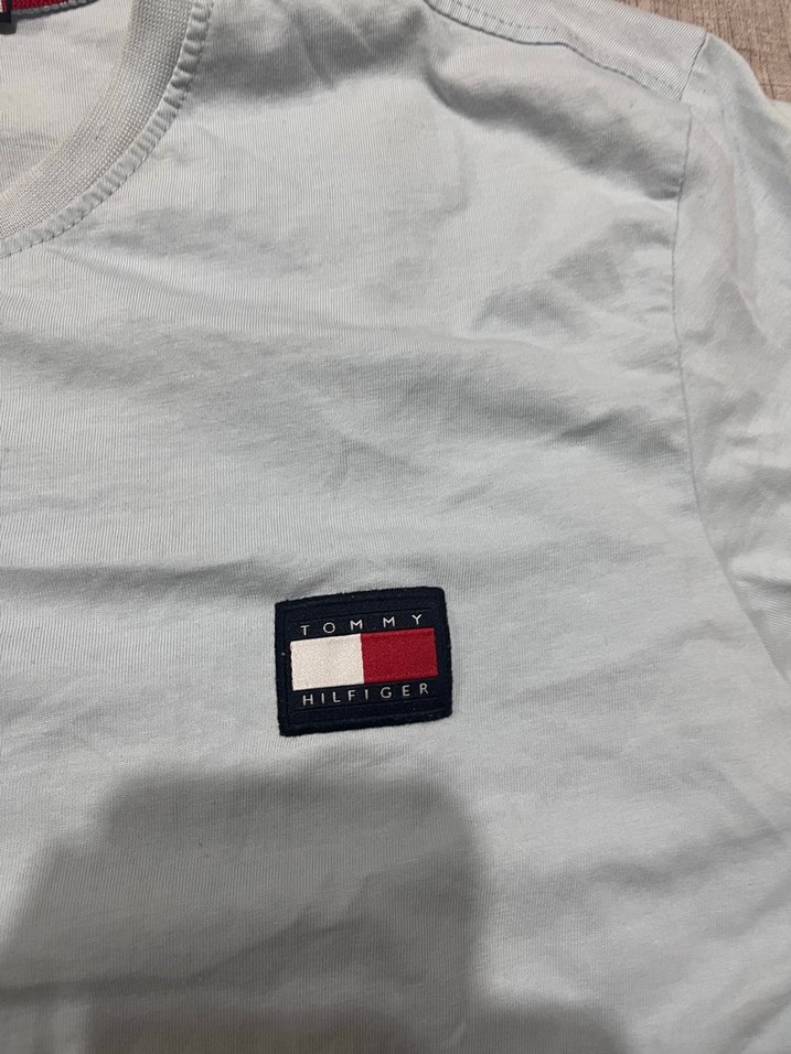 Bebek Mavisi Tommy Hilfiger Pamuklu Kısa Kollu Erkek Tişört - Görsel 2