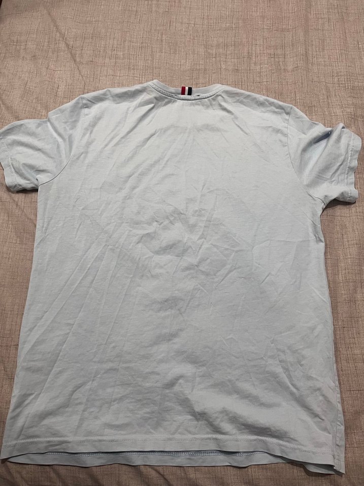 Bebek Mavisi Tommy Hilfiger Pamuklu Kısa Kollu Erkek Tişört - Görsel 4