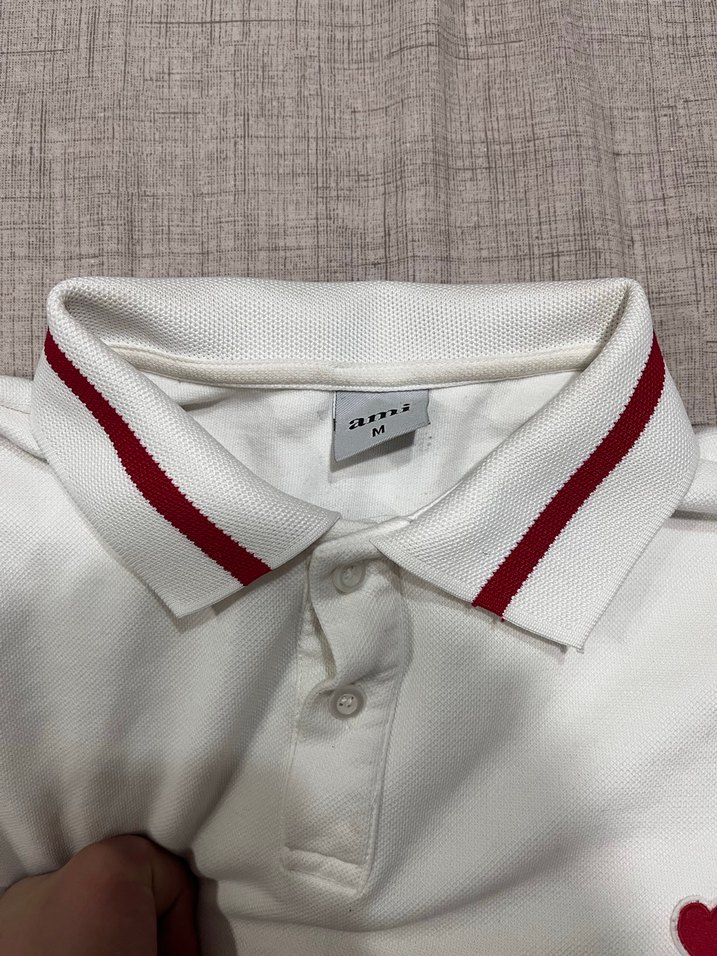 Ami Beyaz Kısa Kollu Erkek Polo Tişört - Görsel 4