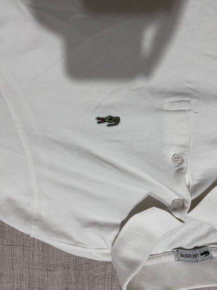 Erkek Beyaz Kısa Kollu lacoste Polo Tişört - Görsel 2