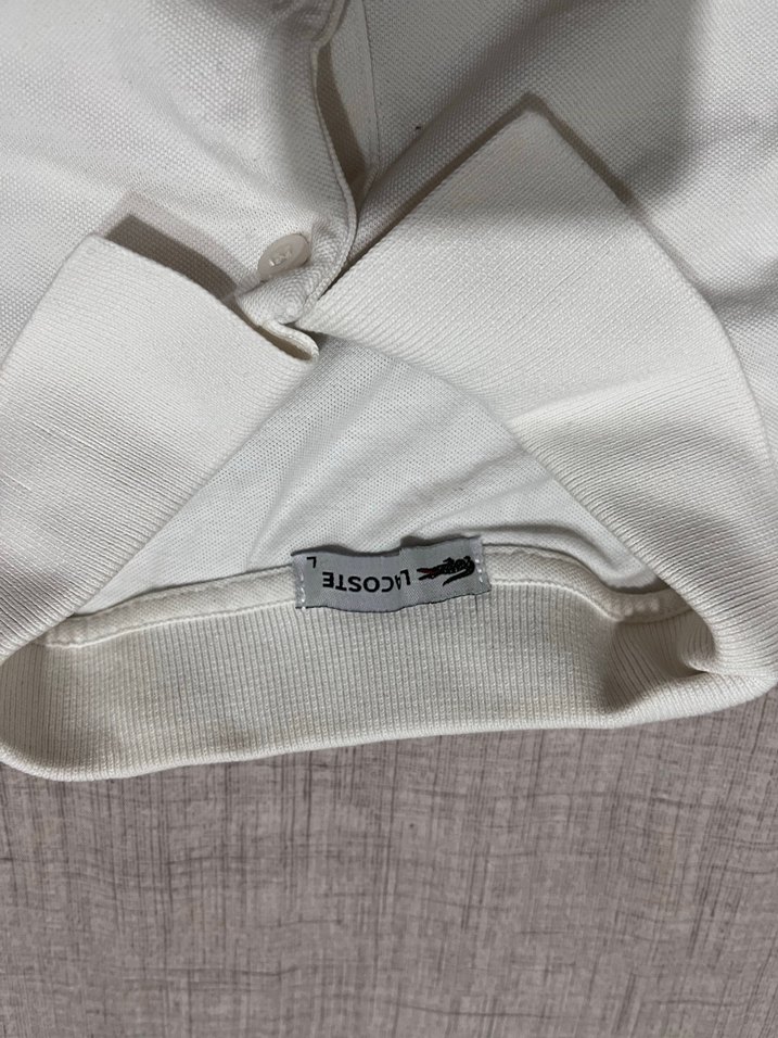 Erkek Beyaz Kısa Kollu lacoste Polo Tişört - Görsel 3