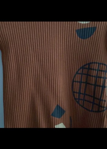 Kahverengi Uzun Kollu Örgü Bebek Body - Görsel 2