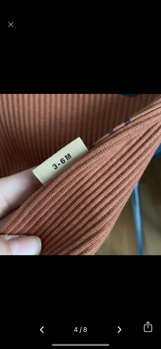 Kahverengi Baskılı Örme Uzun Kollu Bebek Body - Görsel 4