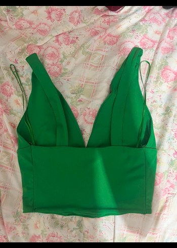 Yeşil Dantelli V Yaka Mini Büstiyer - Görsel 3