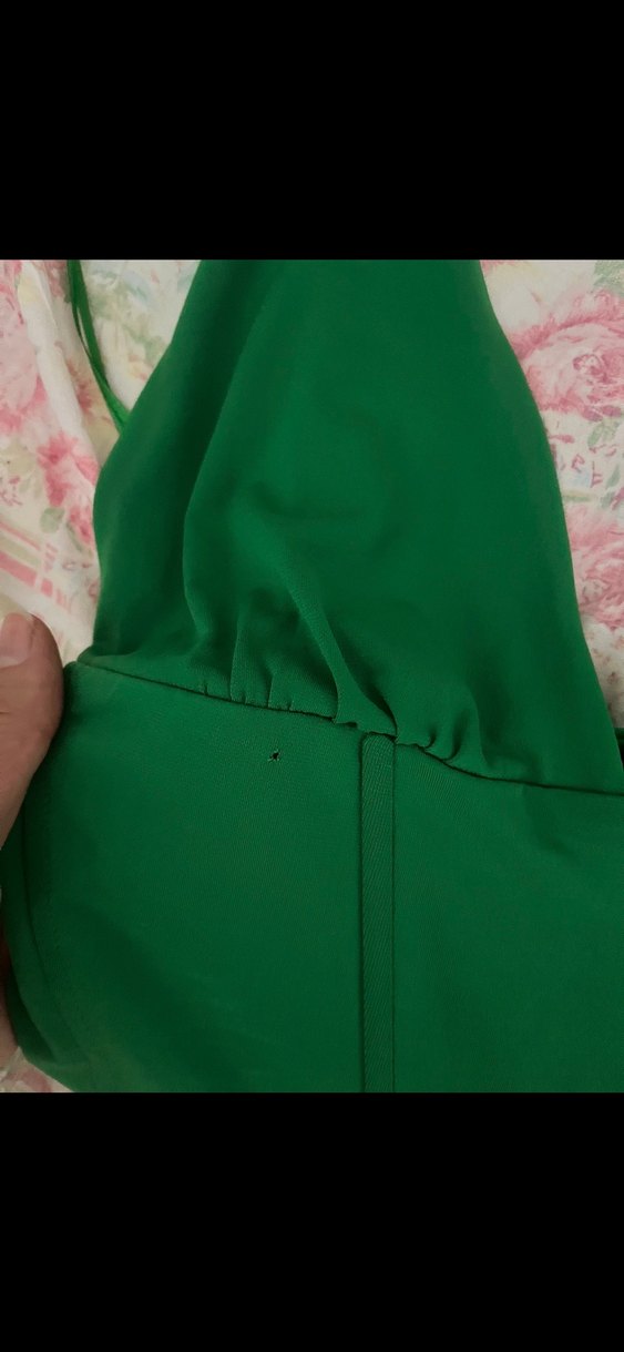 Yeşil Dantelli V Yaka Mini Büstiyer - Görsel 2