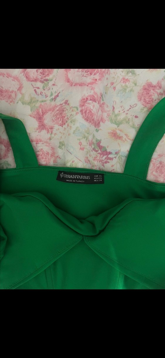 Yeşil Dantelli V Yaka Mini Büstiyer - Görsel 4