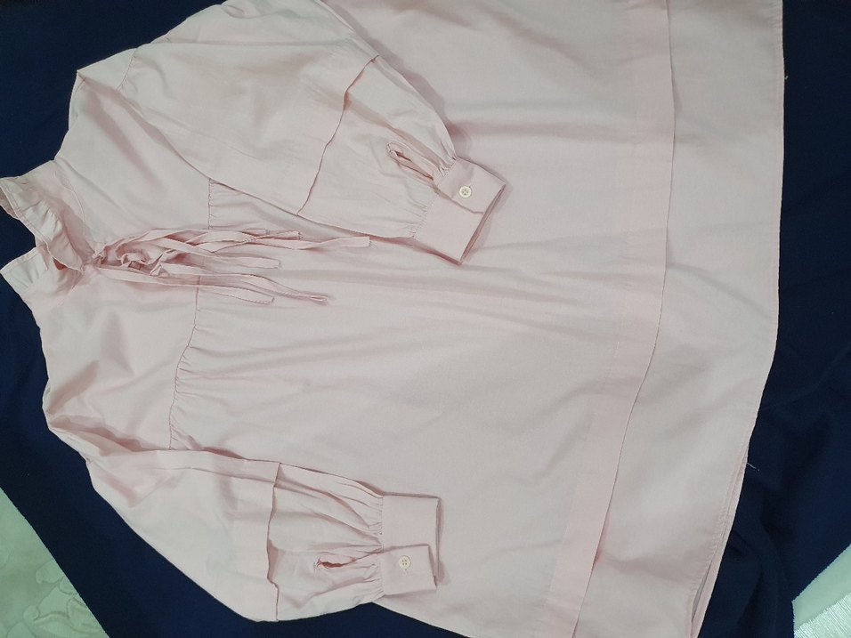 Kadın Pudra Rengi Keten Gömlek - Görsel 2