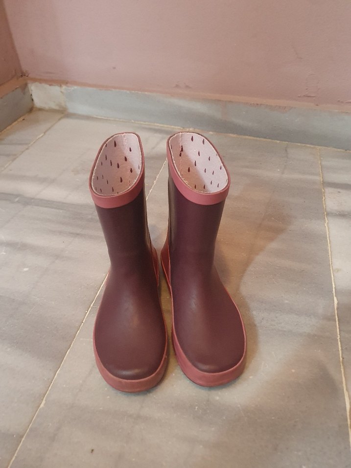 Pembe Gri Kız Çocuk Kauçuk Bot Velcro - Görsel 2