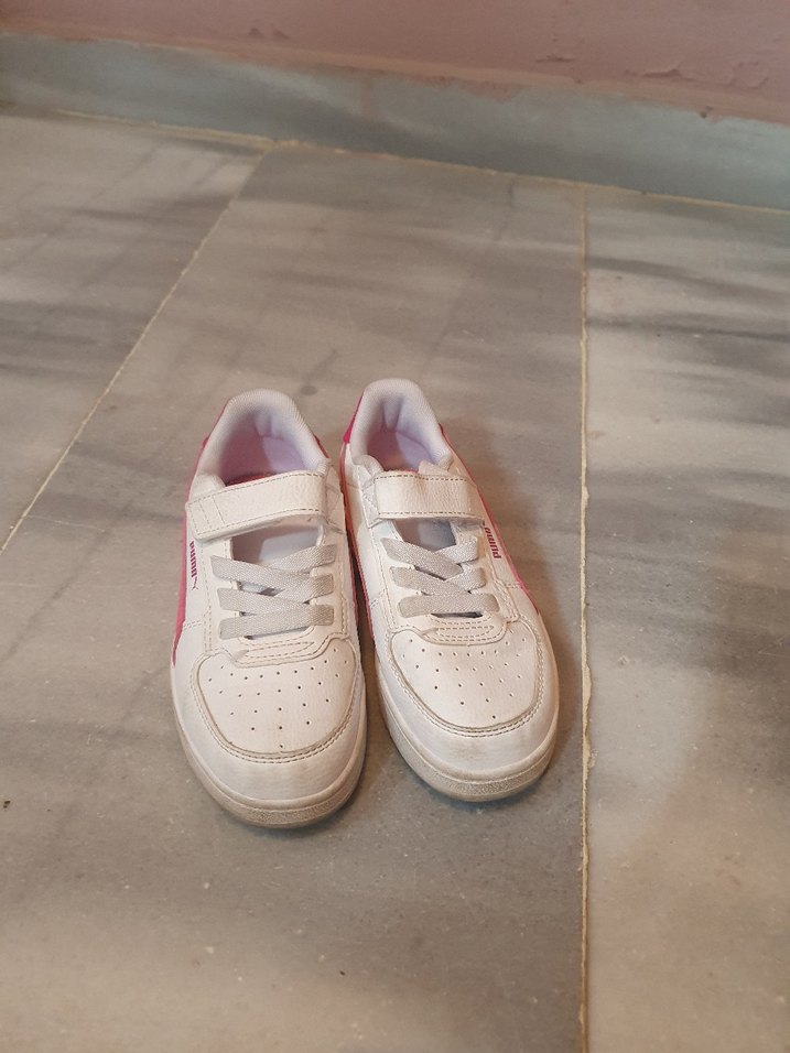 Kız Çocuk Beyaz Baskılı Cırt Cırtlı Spor Ayakkabı - Görsel 3