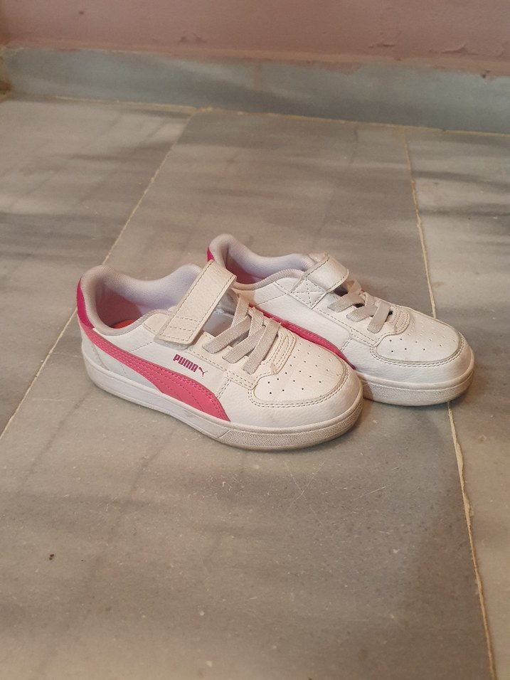 Kız Çocuk Beyaz Baskılı Cırt Cırtlı Spor Ayakkabı - Görsel 2