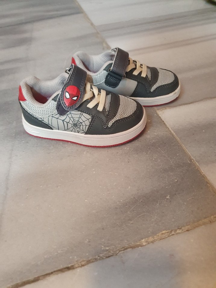 Gri Erkek Çocuk Sneaker - Cırtlı, Yılan Desenli - Görsel 3