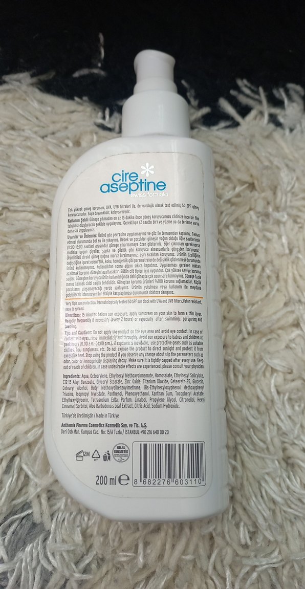 Cire Aseptine SPF 50+ Güneş Koruyucu Losyon 200ml - Görsel 2