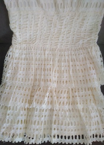 Free people Dantel Detaylı Beyaz Midi Örgü Elbise - Görsel 2