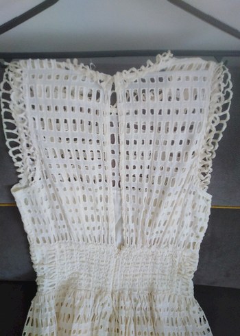 Free people Dantel Detaylı Beyaz Midi Örgü Elbise - Görsel 4