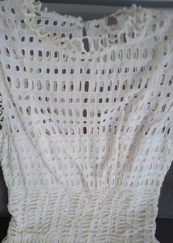 Free people Dantel Detaylı Beyaz Midi Örgü Elbise - Görsel 3