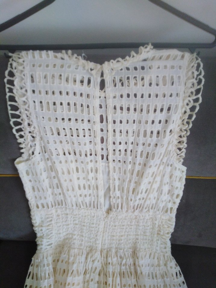 Free people Dantel Detaylı Beyaz Midi Örgü Elbise - Görsel 4