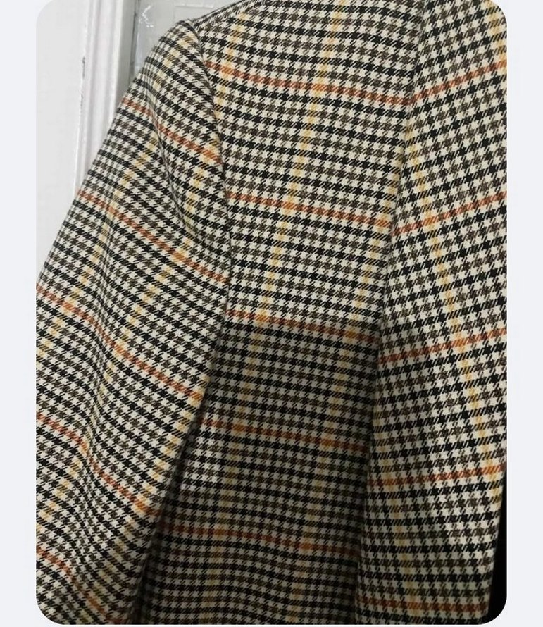 Kahverengi Ekose Midi Blazer - Görsel 2