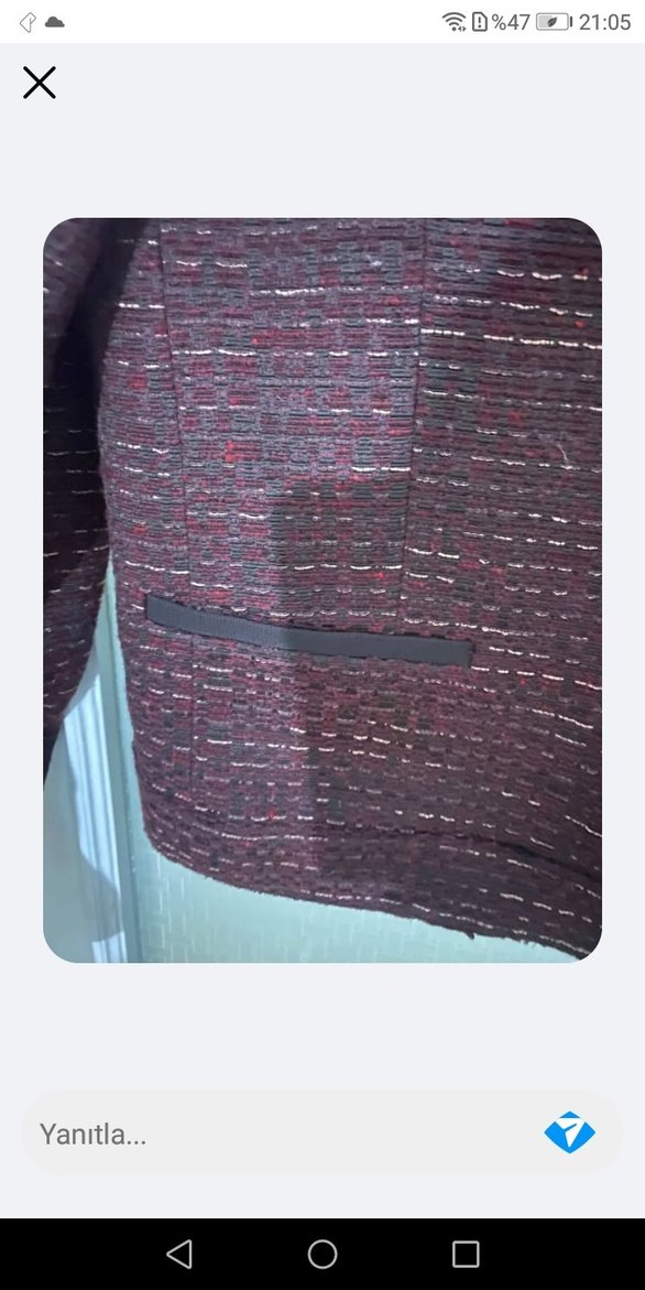 Bordo Kadın  Örgü Yün Ceket - Görsel 2