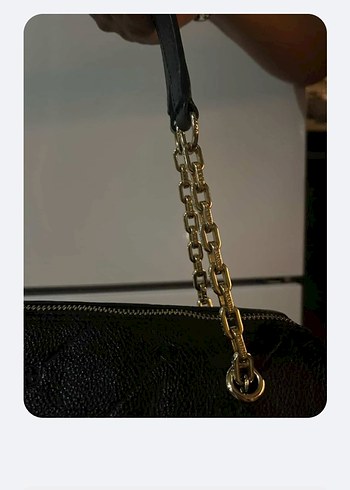 Zincir Detaylı Siyah Yılan Desenli Deri Çanta - Görsel 5