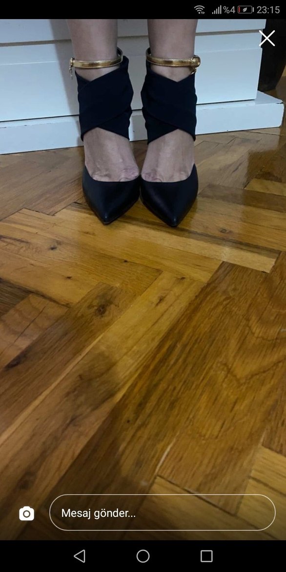 Siyah Minimalist Stiletto Topuklu Kadın Ayakkabı - Görsel 2