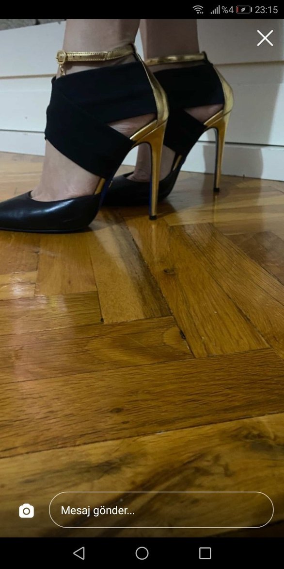 Siyah Minimalist Stiletto Topuklu Kadın Ayakkabı - Görsel 5