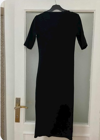 Zara Siyah V Yakalı midi Kadın Elbise - Görsel 2